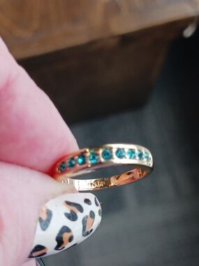 Gold Ring with Teal Stones